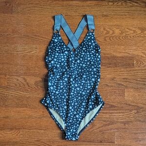 Coastal Blue Star Pattern One Piece Swimsuit